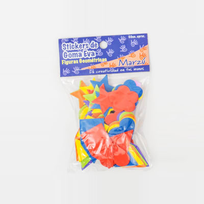 FIGURA DE GOMA EVA STICKER FIGURAS GEOMETRICAS 60UN