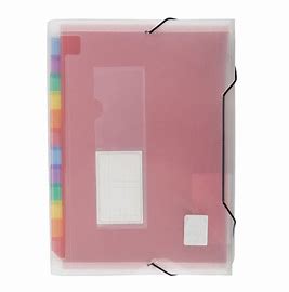 CARPETA TRANSPARENTE CON FUELLES DE COLORES
