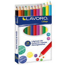 12 LAPICES DE COLORES JUMBO HEXAGONAL