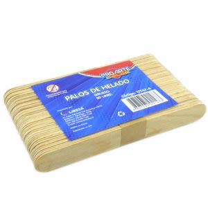 PALOS DE HELADO COLOR MADERA GRUESO 50uni