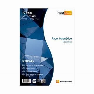 PAPEL MAGNETICO BRILLANTE A4 10 HOJAS PRINTHOME