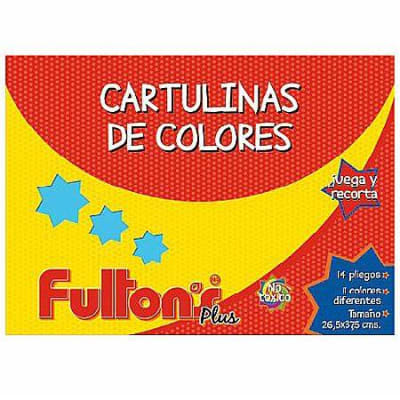 ESTUCHE CON PAPEL CARTULINA 11 COLORES 14 PLIEGOS