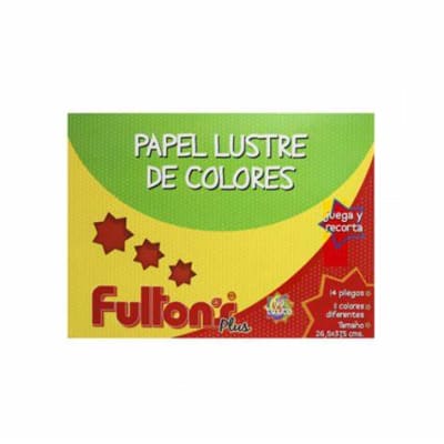 ESTUCHE CON PAPEL LUSTRE 14 HOJAS 11 COLORES