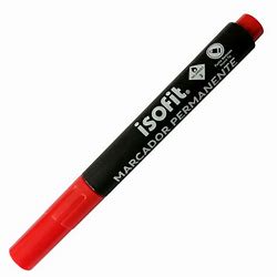 MARCADOR PERMANENTE PTA REDONDA ROJO