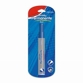 BLISTER MARCADOR PERMANENTE PUNTA BISELADA AZUL