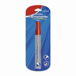 BLISTER MARCADOR PERMANENTE PUNTA BISELADA ROJO