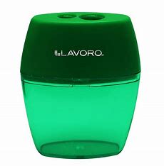 SACAPUNTA PLASTICO CON DEPOSITO 2 ORIFICIOS VERDE