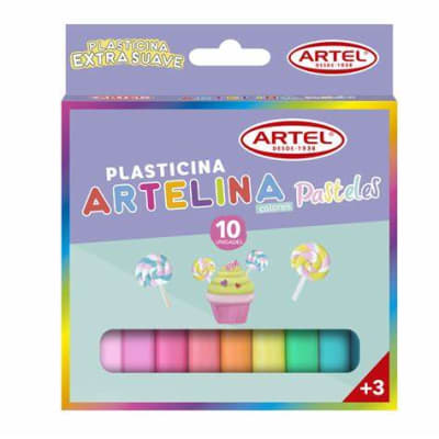 PLASTICINA ARTELINA 10 COLORES PASTEL