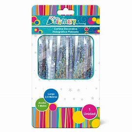 CORTINA 2,5MTS 1 UNIDAD HOLOGRAFICO PLATEADO