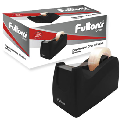 DISPENSADOR CINTA ADHESIVA NEGRO PLASTICO ESCRITORIO MEDIANO