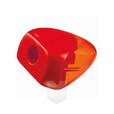SACAPUNTA PLASTICO C/DEPOSITO TRIANGULAR ROJO