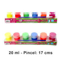 SET TEMPERA FLUOR 6COL 20ML + PINCEL