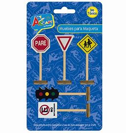MUEBLE PARA MAQUETA SEÑALES DE TRAFICO 5 PCS