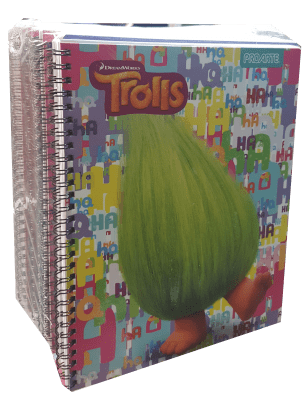 CUADERNO UNIVERSITARIO 7MM 100HJS TROLLS