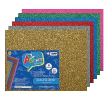 PLIEGO GOMA EVA GLITTER  60X40 PLATA