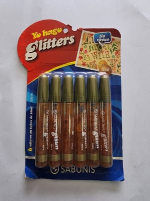 SET GLITTER GLUE DORADO X 6UN
