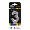 VELA NUMERO  METAL PLATA/240