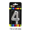 VELA NUMERO  METAL PLATA/240