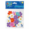 FIGURA DE GOMA EVA AUTOADHESIVA GLITTER FLORES 25 UNIDADES