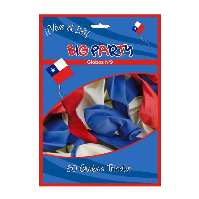 GLOBOS Nº9 50 UNIDADES TRICOLOR