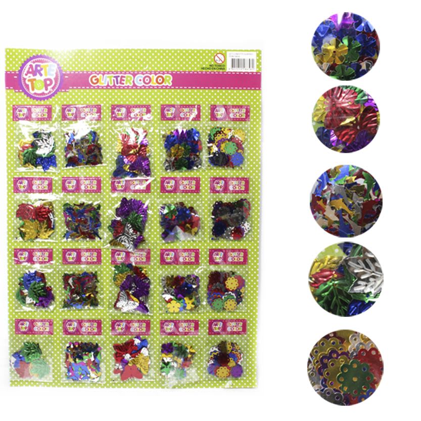SET LENTEJUELAS DISEÑO CONFETTI SURTIDO