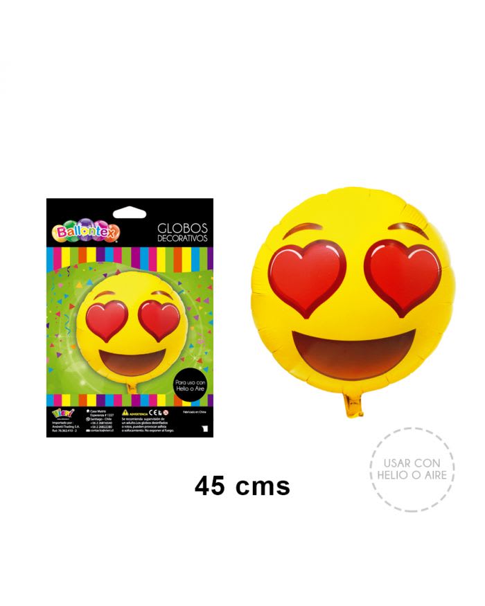 GLOBO METAL EMOTICON AMOR