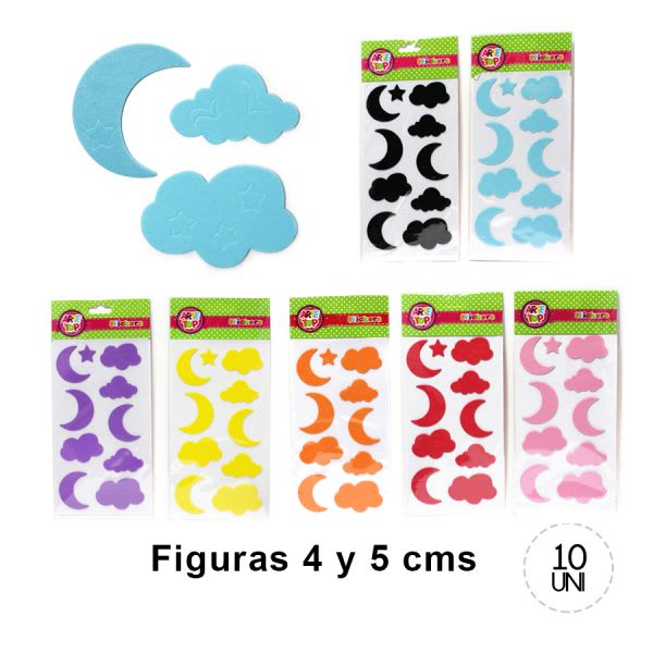 FIGURA DE GOMA EVA NUBE LUNA CIELO/1800