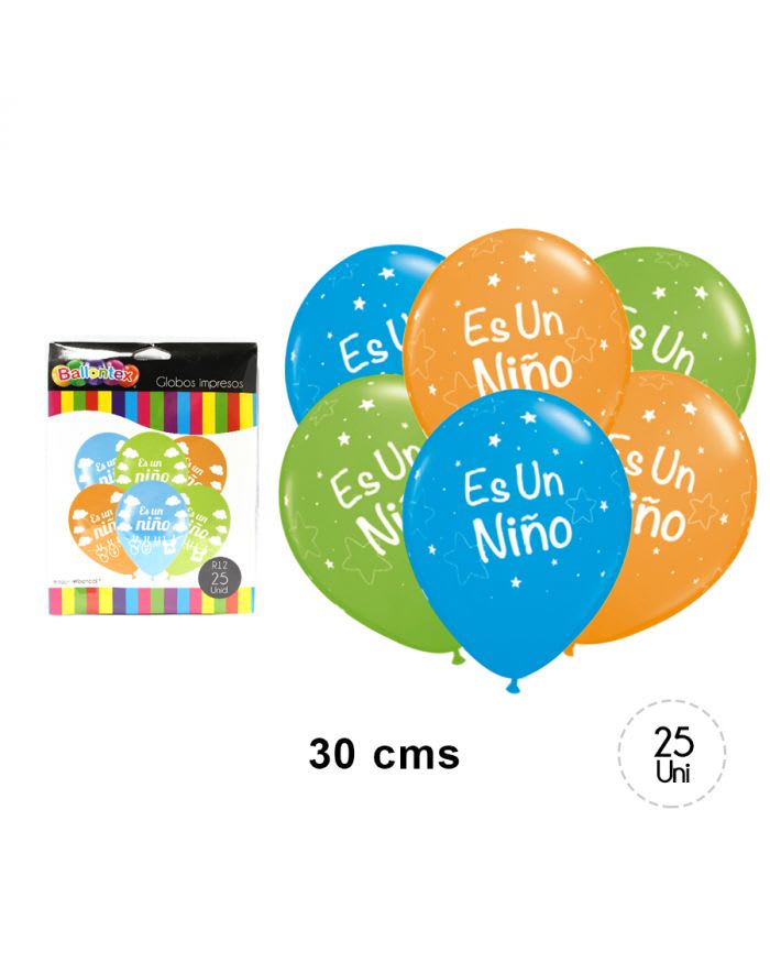 GLOBOS N°12 25 UNIDADES DISEÑO ES NIÑO