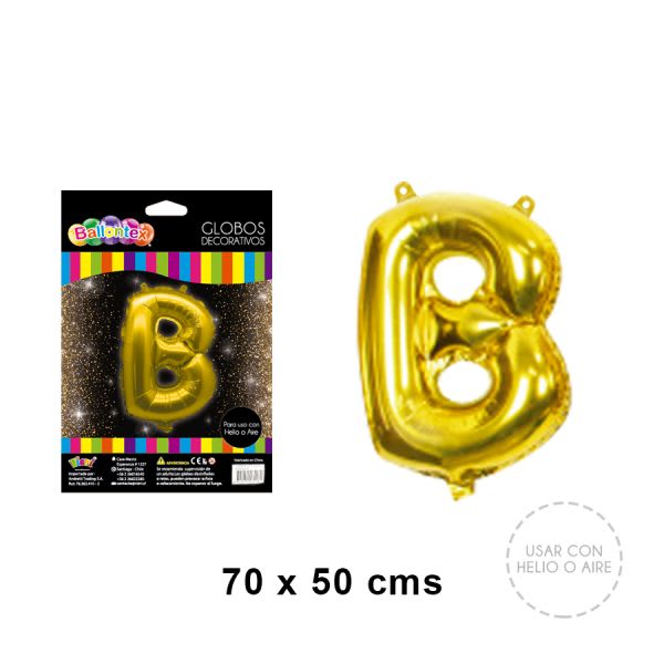 GLOBO METALICO LETRA GOLD B