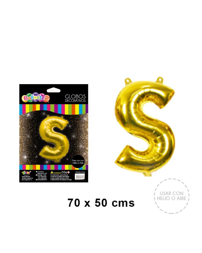 GLOBO METALICO LETRA GOLD S