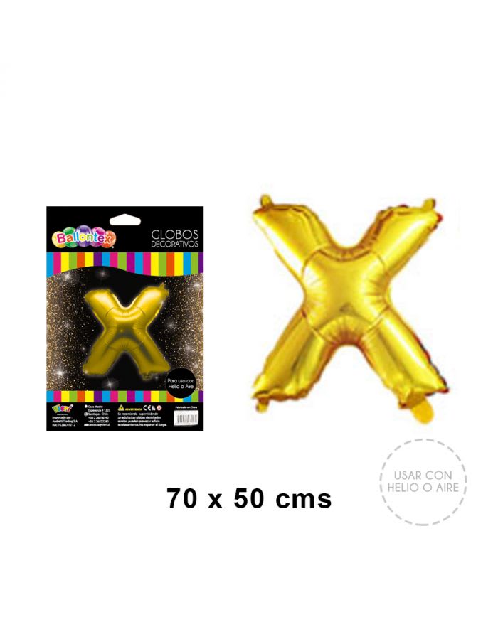 GLOBO METALICO LETRA GOLD X