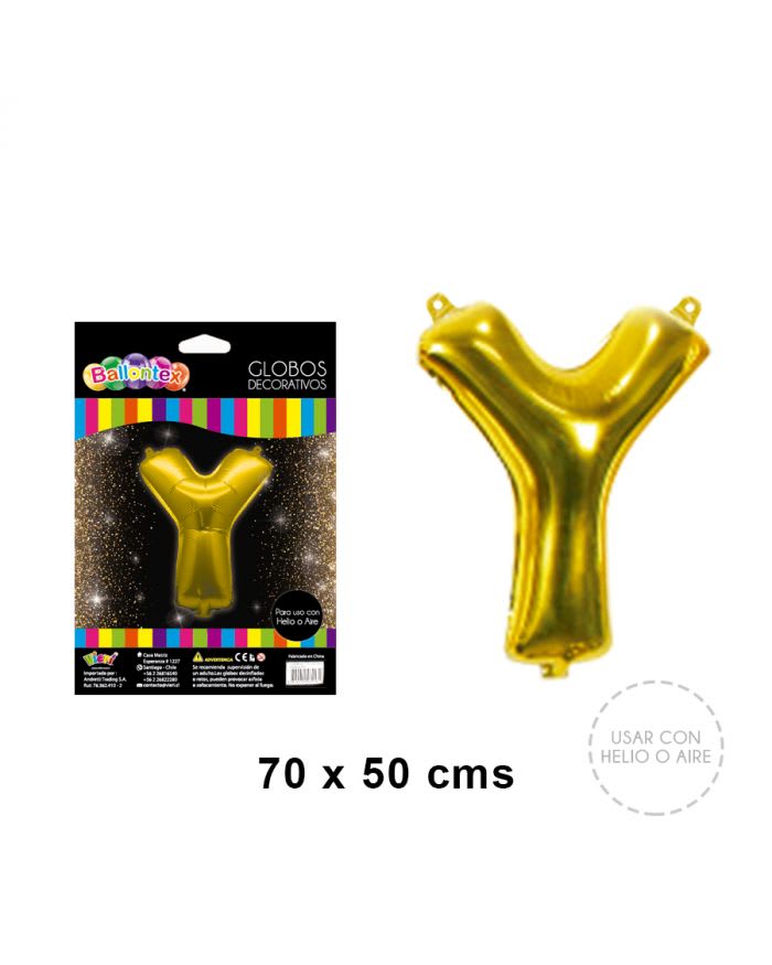 GLOBO METALICO LETRA GOLD Y