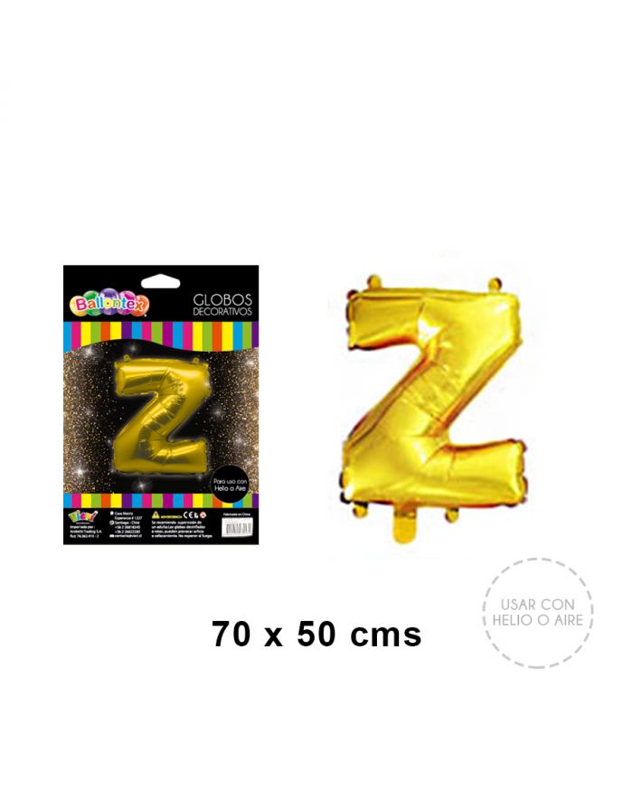 GLOBO METALICO LETRA GOLD Z