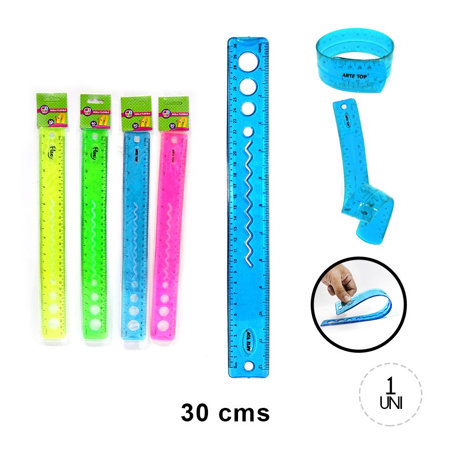 REGLA 30CM FLEXIBLE CON NORMOGRAFO