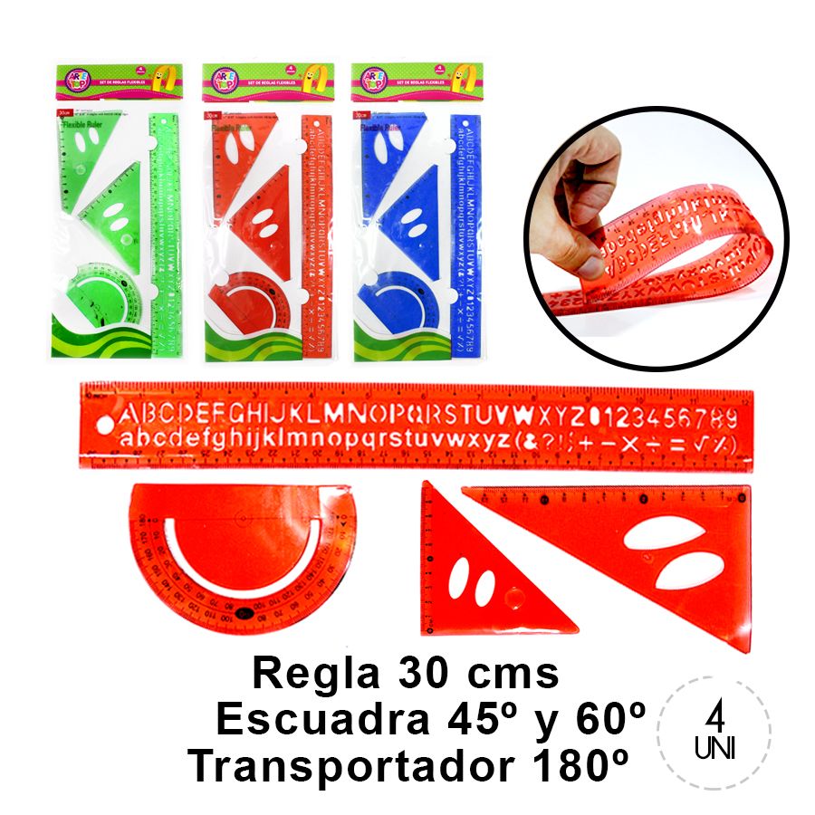 SET DE REGLAS 30CM FLEXIBLES