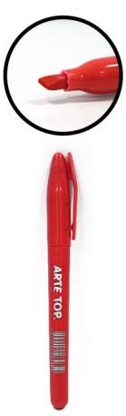 MARCADOR PERMANENTE BISELADO DELGADO ROJO