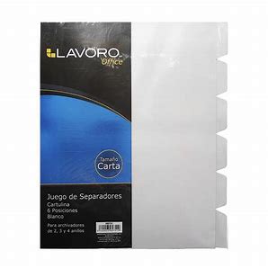 SEPARADOR 6 DIVISIONES BLANCO CARTA