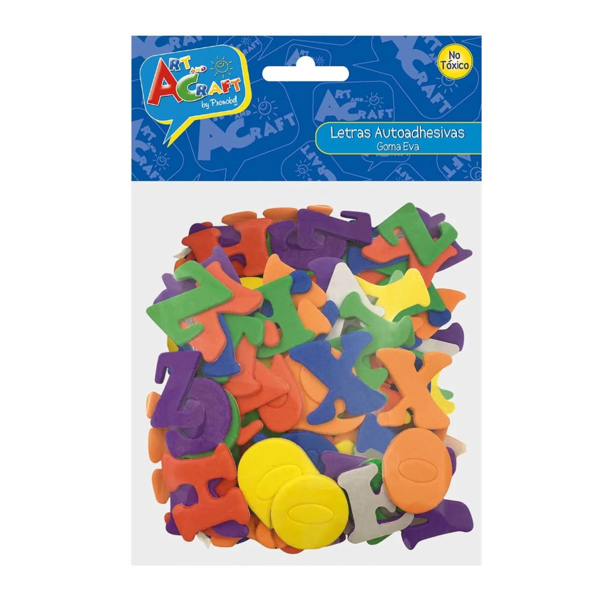 FIGURA DE GOMA EVA AUTOADHESIVA LETRAS 56 UNIDADES