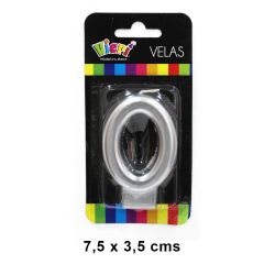 VELA NUMERO  METAL PLATA/240