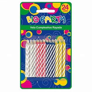 VELAS RAYADAS 24 UNIDADES