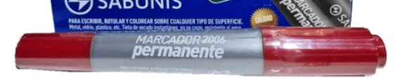 MARCADOR PERMANENTE DOBLE PUNTA 2006 ROJO