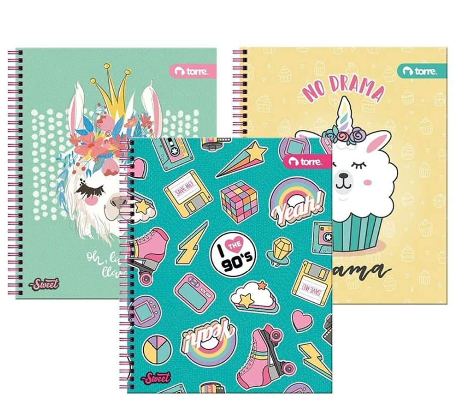 CUADERNO UNIVERSITARIO 7MM 100HJS MUJER SWEET