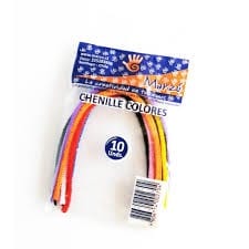 CHENILLE COLORES 10 UNID.