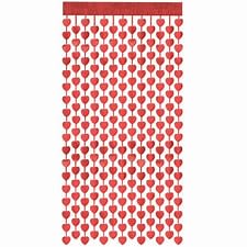CORTINA 2MTS 1 UNIDAD DISEÑO CORAZON ROJO