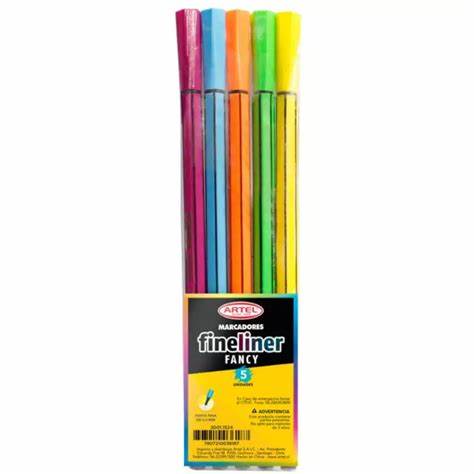 SET FINELINER 5 COLORES INTENSOS 0.4MM FANCY