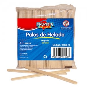 PALOS DE HELADO DELGADO COLOR MADERA BOLSA DE 50un