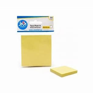 NOTA ADHESIVA 76X76MM 100HJ AMARILLO TACO POST IT