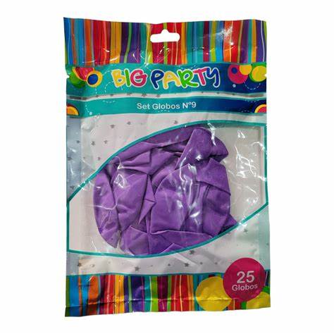 GLOBOS N°9 25 UNIDADES COLOR MORADO