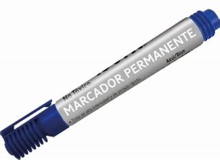MARCADOR PERMANENTE PTA BISELADA AZUL