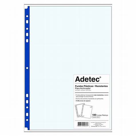 FUNDA OFICIO RESISTENTE BORDE AZUL ADETEC